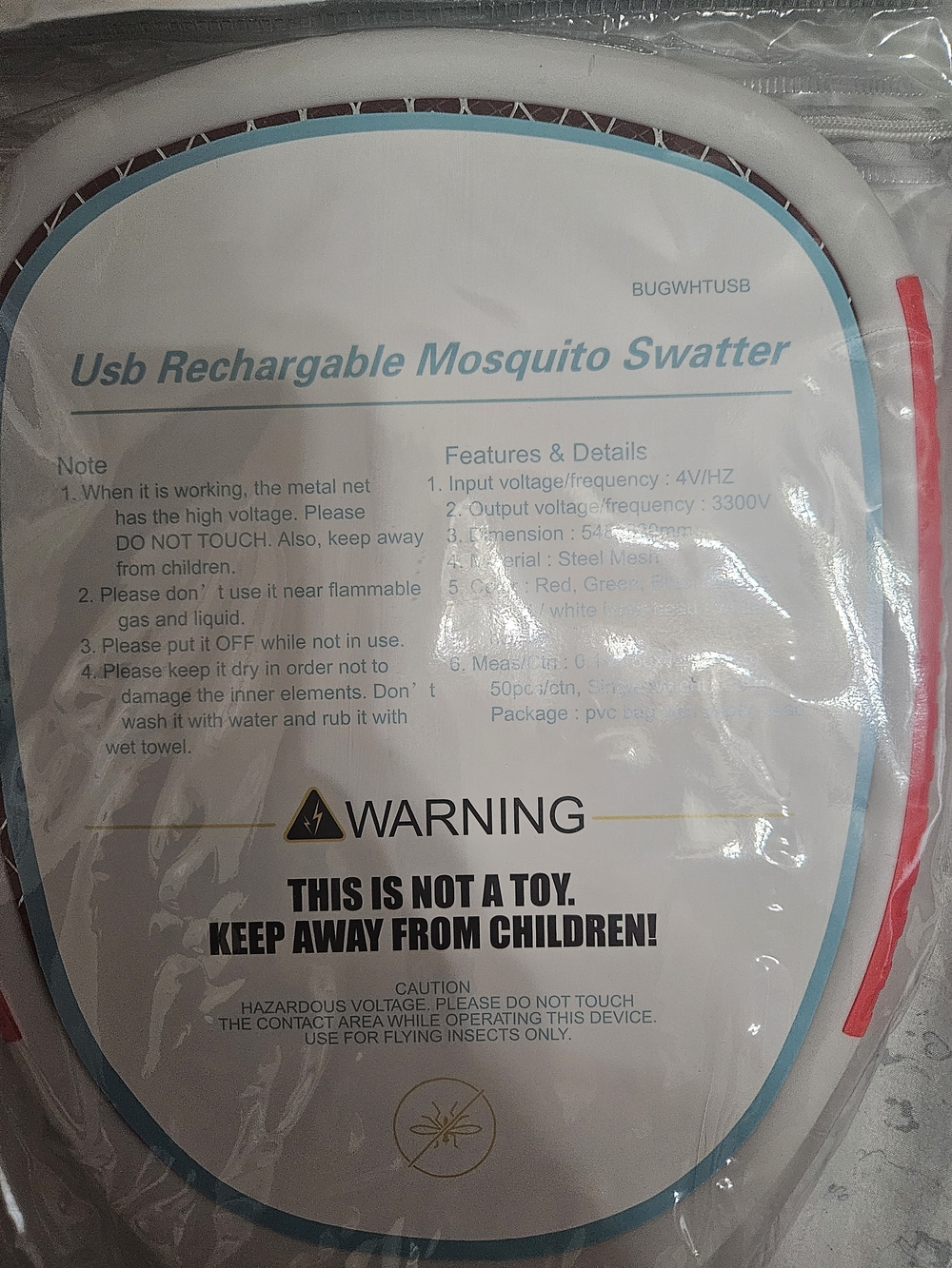 USB Rechargeable Mosquito Swatter - Picture 2 of 2